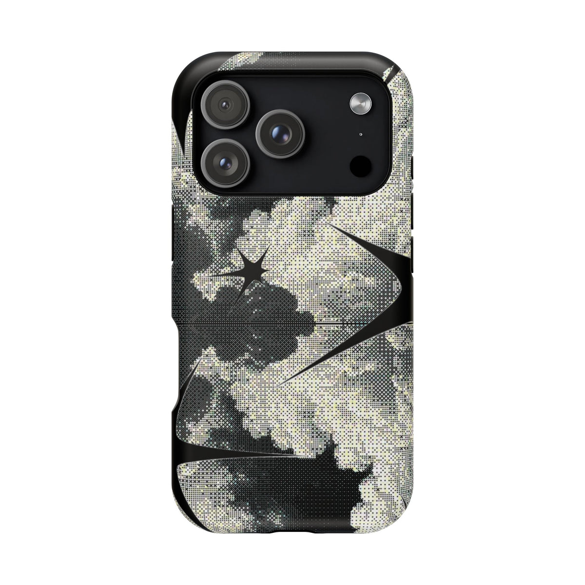 Black And White Artsy Pixelated Cloud iPhone Case