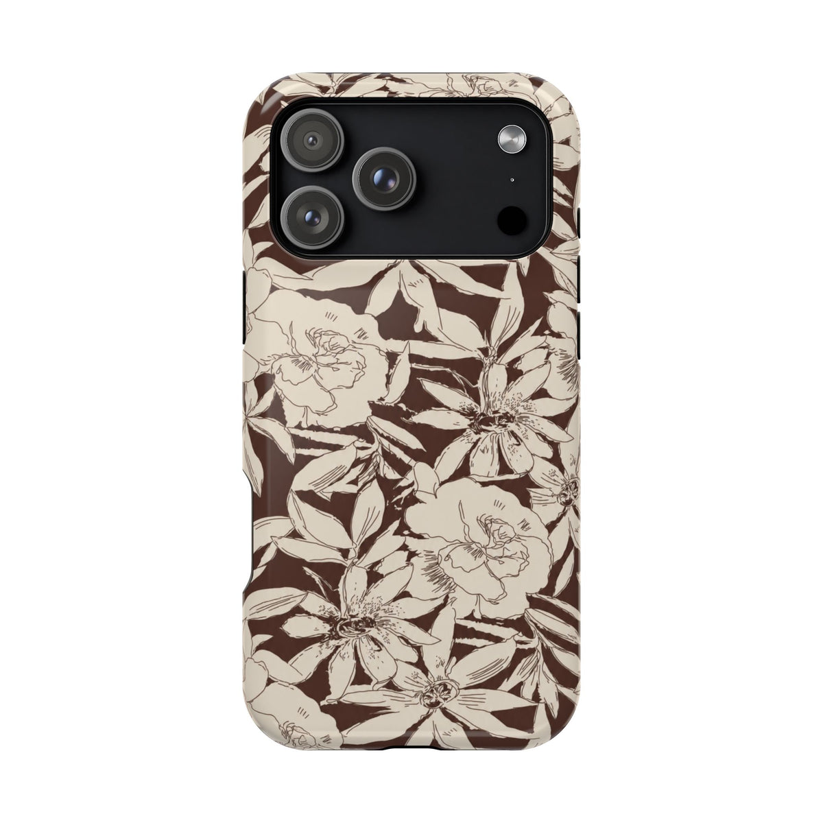 Brown Floral iPhone Case