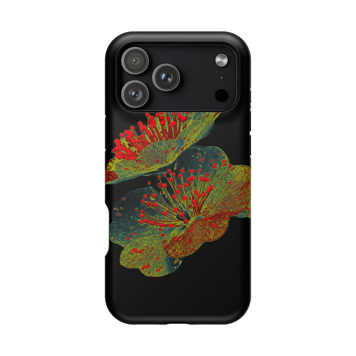 Botanical Wildflower Black iPhone Case