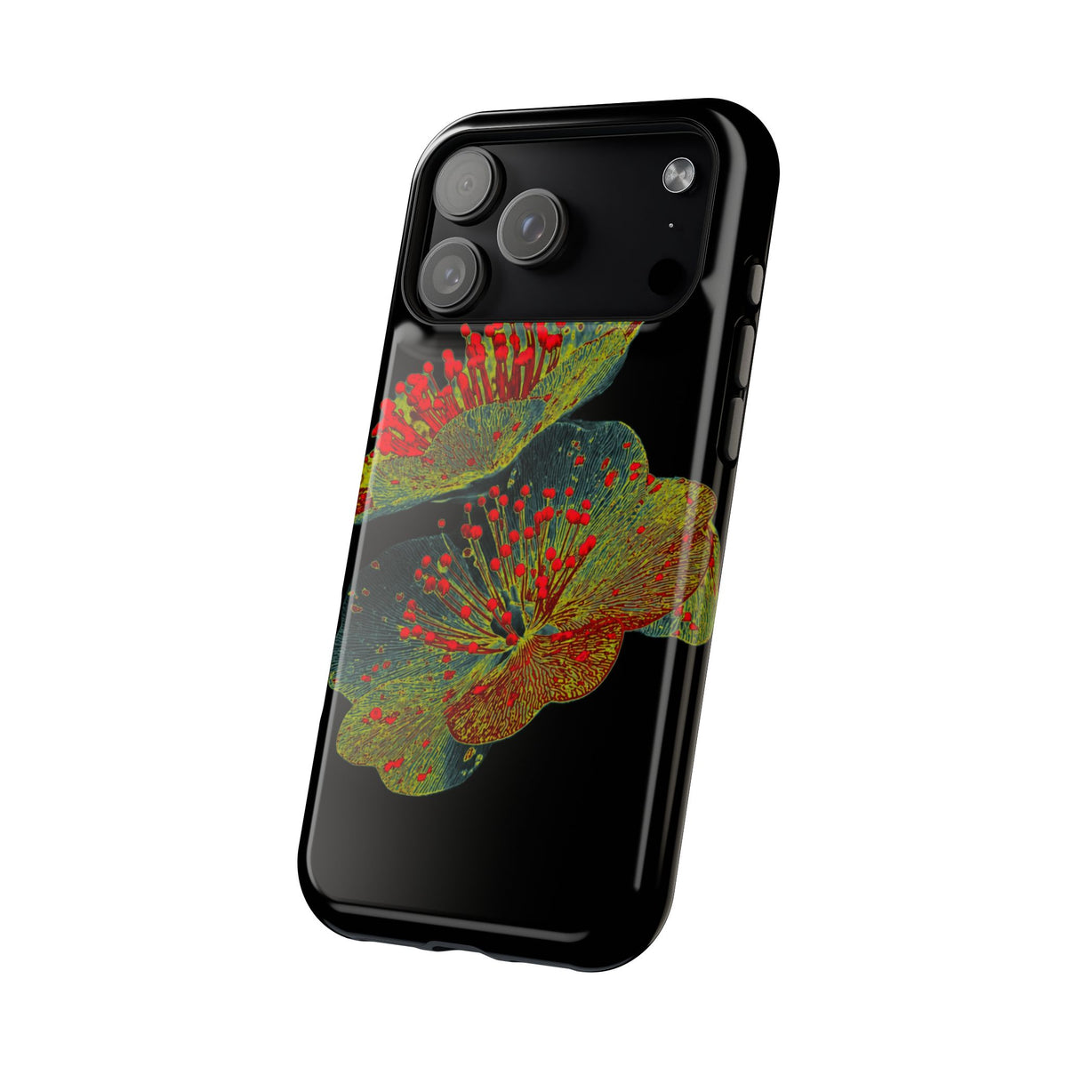 Botanical Wildflower Black iPhone Case