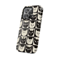 Black And White Cat Tiles iPhone Case