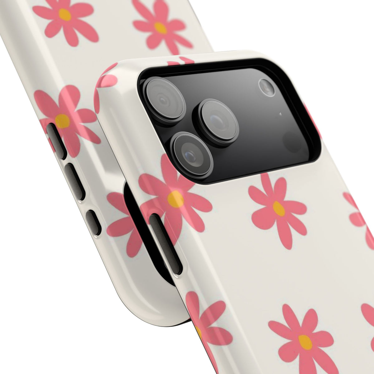 Pink And White Cutesy Flower iPhone Case