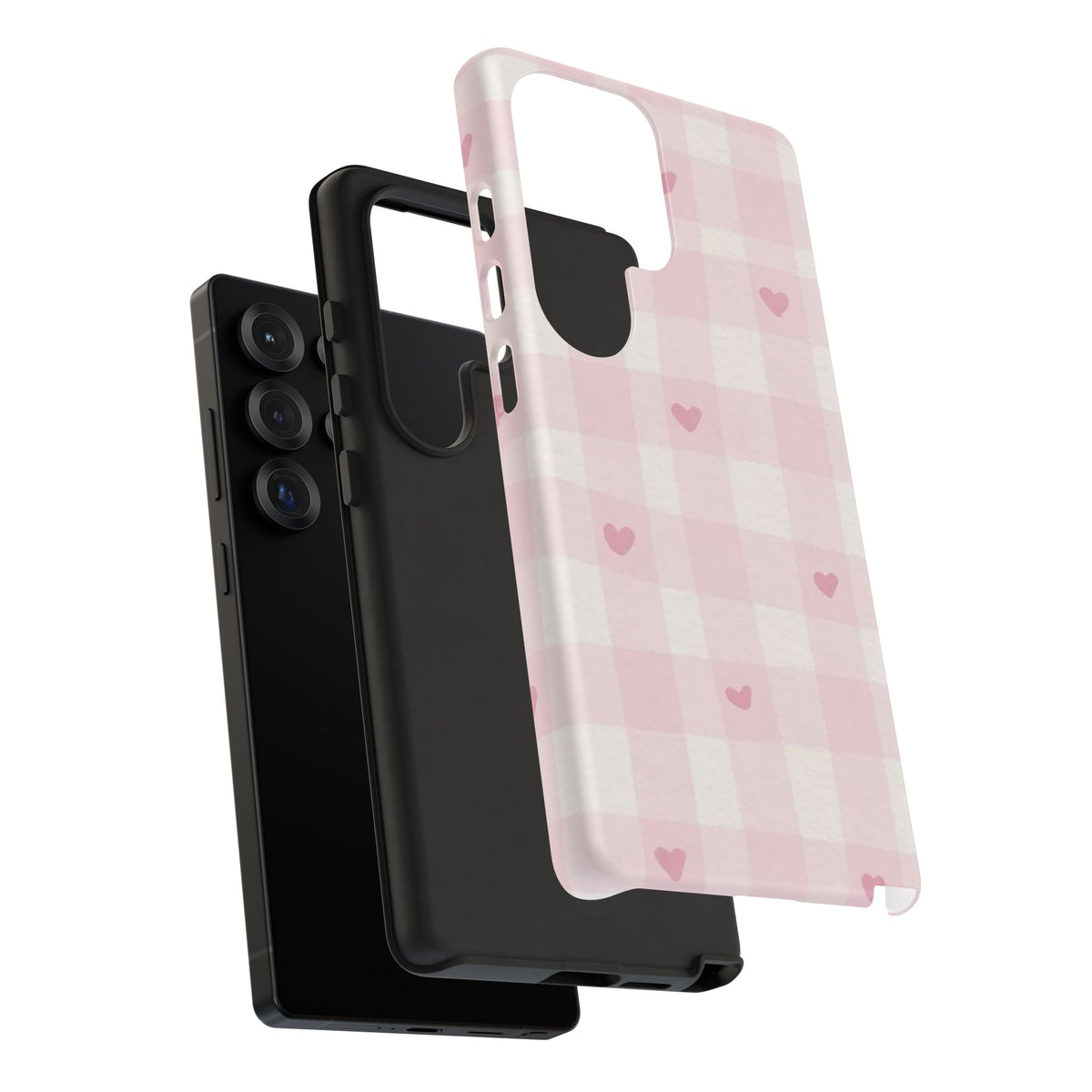 Pink Heart Checkered Samsung Case