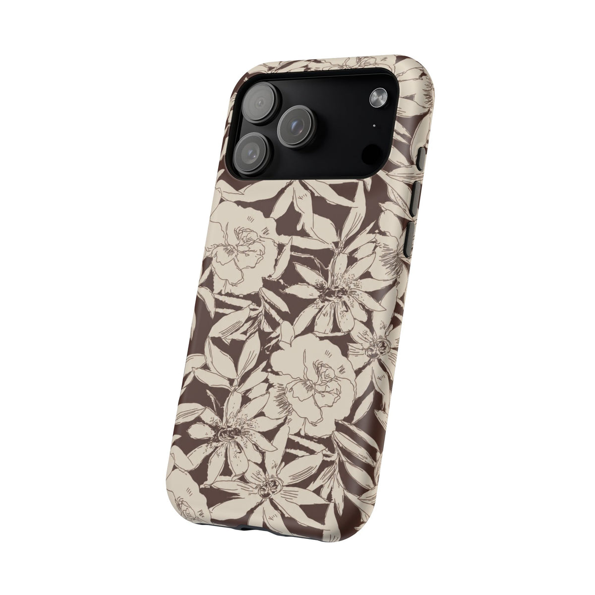 Brown Floral iPhone Case