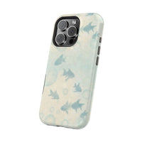 Blue Gold Fishy And Bubbles iPhone Case