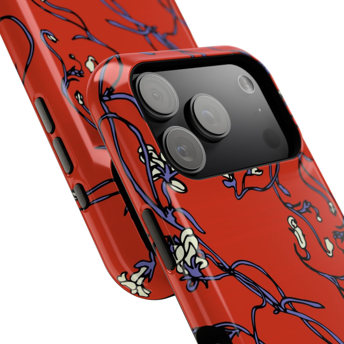Red Withered Floral iPhone Case