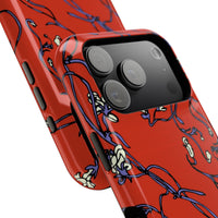 Red Withered Floral iPhone Case