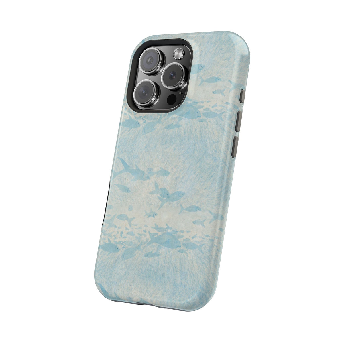 Blue Watercolor School Of Fishes iPhone Case