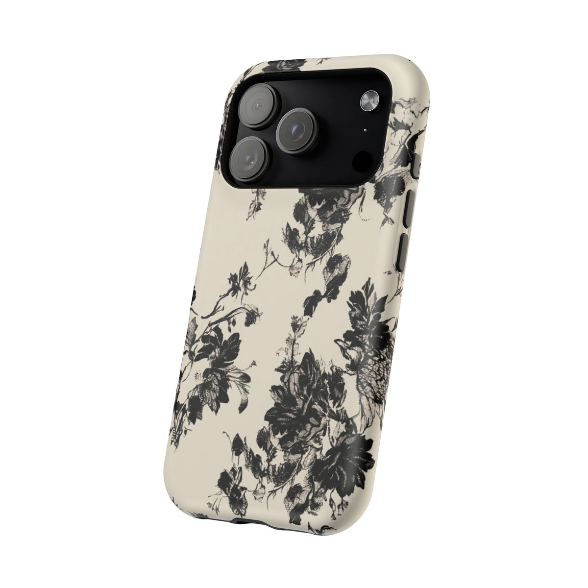 Black And White Floral iPhone Case