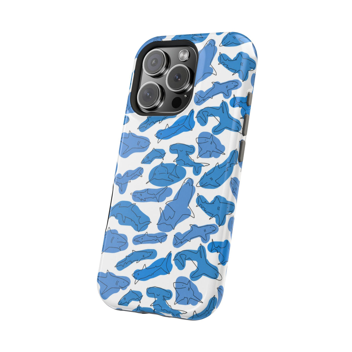 Cartoony Water Art Sharks iPhone Case