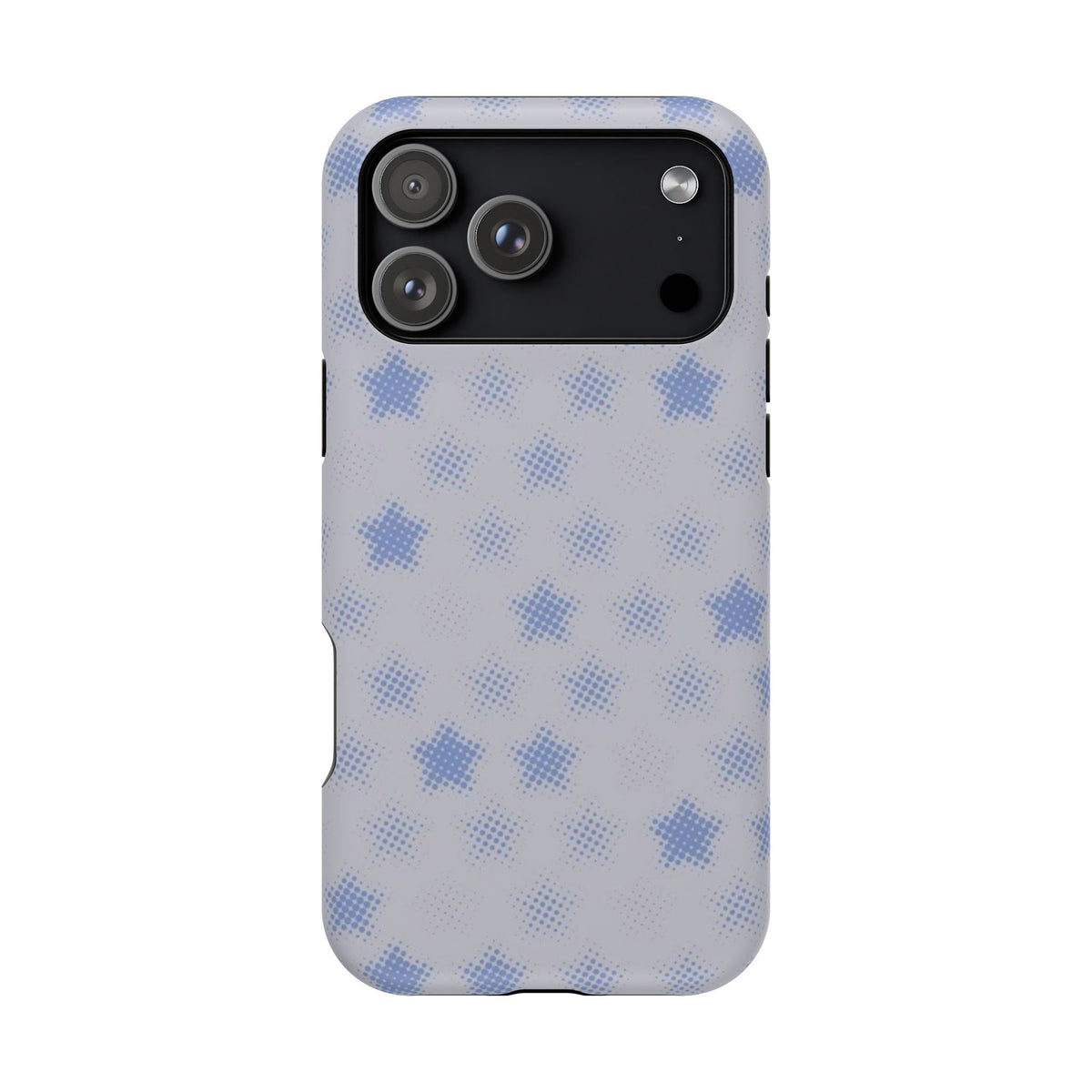 Blue And White Pixelated Star iPhone Case