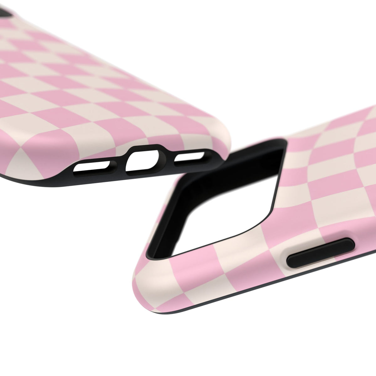 Pink Wavy Checkered iPhone Case