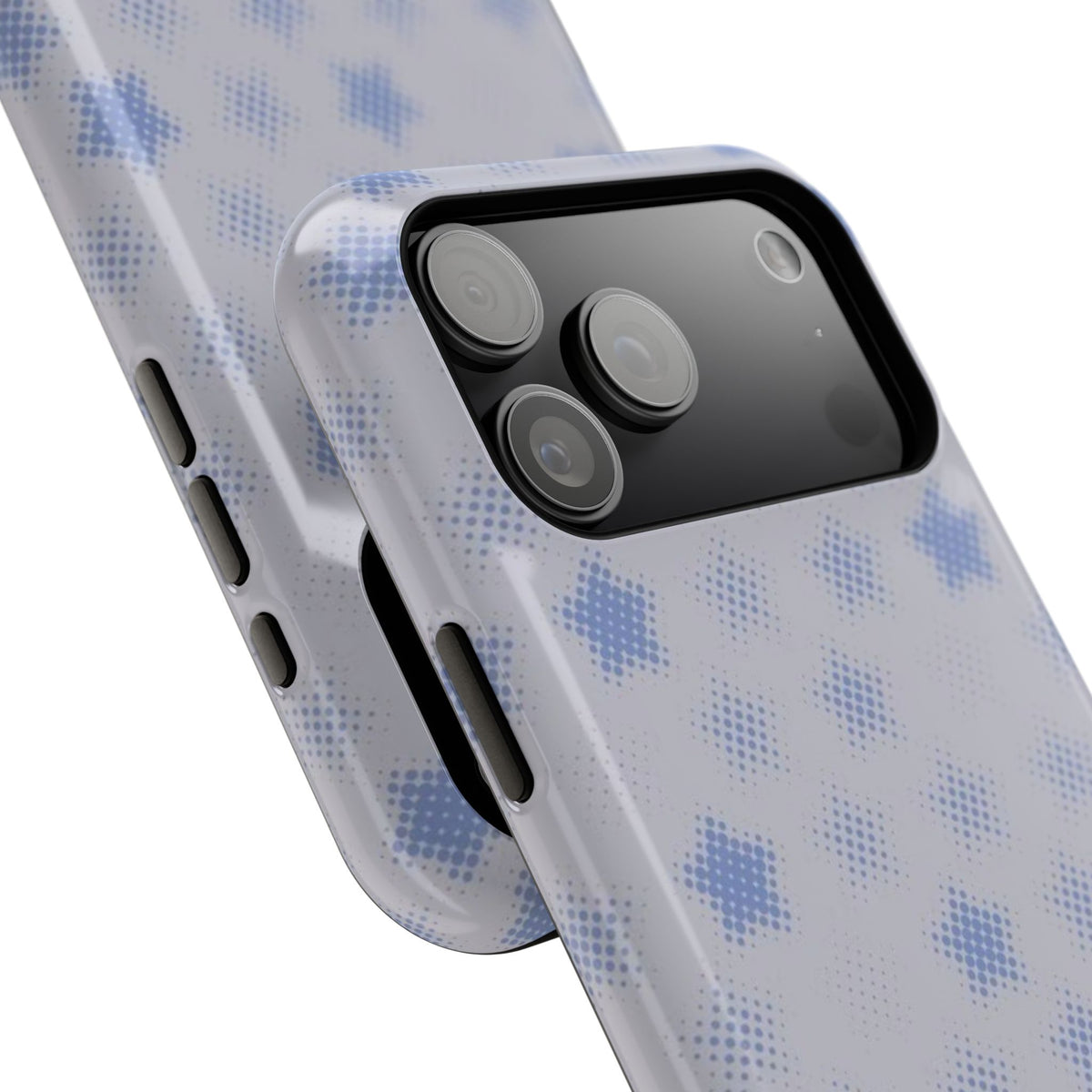 Blue And White Pixelated Star iPhone Case